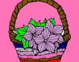 Dibuix Cistell amb flors 2 pintat per laura