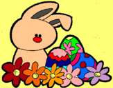 Dibuix Conillet de Pasqua pintat per enric