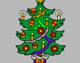 Dibuix Arbre de Nadal amb espelmes pintat per ALEIX 