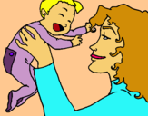 Dibuix Mare amb la seva nadó pintat per Kawtar