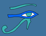 Dibuix Ull Horus pintat per lila