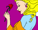 Dibuix Princesa amb una rosa pintat per paula