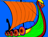 Dibuix Vaixell viking pintat per TON
