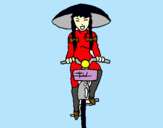 Dibuix Xina amb bicicleta pintat per mari