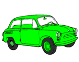 Dibuix Cotxe clàssic  pintat per cotxe verd