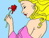 Dibuix Princesa amb una rosa pintat per nora