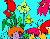 Dibuix Fauna i flora pintat per eilika a b