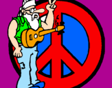 Dibuix Músic hippy  pintat per julialll