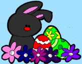 Dibuix Conillet de Pasqua pintat per nuria