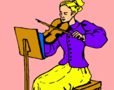 Dibuix Dama violinista pintat per AN DREA