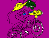 Dibuix Bruixa en moto pintat per Gerard   Comes Sanches