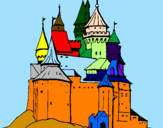 Dibuix Castell medieval pintat per POL ALBERICH