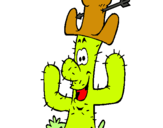 Dibuix Cactus amb barret  pintat per julia soca