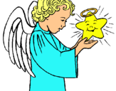 Dibuix Àngel i estrella pintat per david