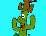 Dibuix Cactus amb barret  pintat per Mariona