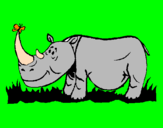 Dibuix Rinoceront i Papallona pintat per wilkin