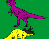 Dibuix Triceratops i tiranosaurios rex  pintat per AARON