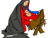 Dibuix Naixement del nen Jesús  pintat per Rafa
