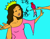 Dibuix Princesa cantant pintat per anònim