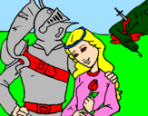 Dibuix Sant Jordi y la princesa pintat per aran i jana