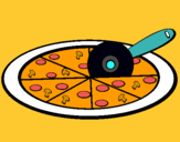 Dibuix Pizza pintat per laura