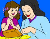 Dibuix Mare i filla pintat per sara