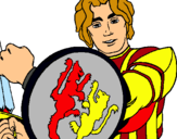 Dibuix Cavaller amb escut de lleó pintat per caballer catalunya
