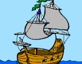 Dibuix Vaixell pintat per mar