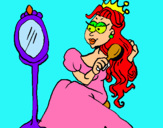 Dibuix Princesa i mirall pintat per irebe