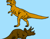 Dibuix Triceratops i tiranosaurios rex  pintat per albert