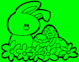 Dibuix Conillet de Pasqua pintat per kgjhkktjhjtkthjtktrkky
