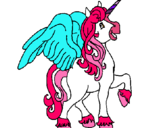 Dibuix Unicorn amb ales pintat per carlavalerosegú