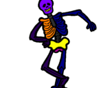 Dibuix Esquelet content  pintat per martí