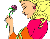 Dibuix Princesa amb una rosa pintat per laia