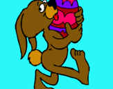 Dibuix Conill i ou de Pasqua pintat per sonia lopez