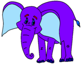 Dibuix Elefant feliç pintat per litus