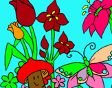 Dibuix Fauna i flora pintat per JOAN MIQUEL
