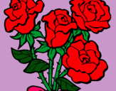 Dibuix Ram de roses pintat per MARINA