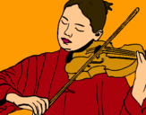 Dibuix Violinista  pintat per noemí rubau apa