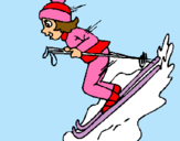 Dibuix Esquiadora pintat per ènia