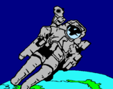 Dibuix Astronauta en l'espai pintat per crackovia