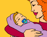 Dibuix Mare amb la seva nadó II pintat per lucimila