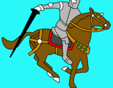 Dibuix Cavaller a cavall IV pintat per eusebi