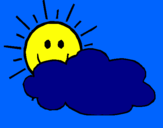 Dibuix Sol i núvol pintat per Alba