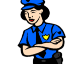 Dibuix Policia dona pintat per jana rubio soria