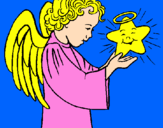 Dibuix Àngel i estrella pintat per AINA