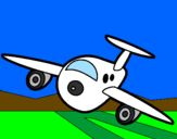 Dibuix Avió aterrant  pintat per adrià