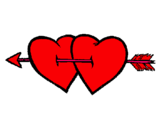 Dibuix Dos cors amb una fletxa pintat per cristina98