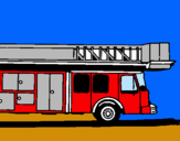Dibuix Camió de bombers amb escala  pintat per jordi