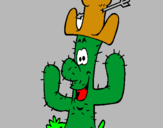 Dibuix Cactus amb barret  pintat per xavier tren